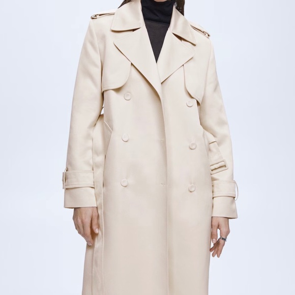Mango Selection Satin-effect trench coat with belt - Picture 1 of 8